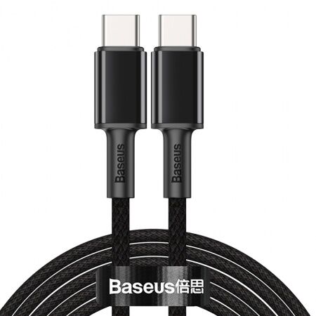 Кабель USB-C BASEUS High Density Braided, Type-C - Type-C, 5A, 2 м, черный - 1