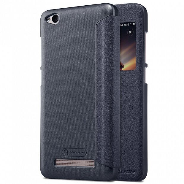 Чехол для Xiaomi Redmi 4A Nillkin Sparkle Leather Case (Black/Черный) 