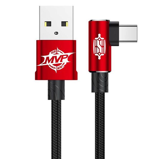 Кабель Baseus MVP Elbow Type Cable USB For Type-C 2A 1m (Red/Красный) - 1