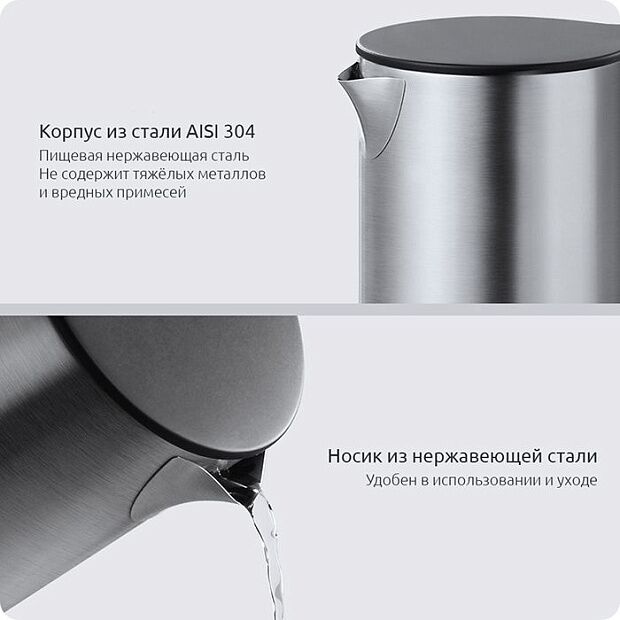 Электрический чайник Viomi Electric kettle YM-K1506 (Silver/Серебристый) - 4