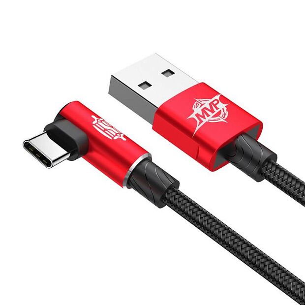 Кабель Baseus MVP Elbow Type Cable USB For Type-C 2A 1m (Red/Красный) - 3